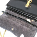 GUCCI Chain Shoulder Bag Patent leather Black Gold Auth BA2705-15