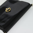 GUCCI Chain Shoulder Bag Patent leather Black Gold Auth BA2705-6