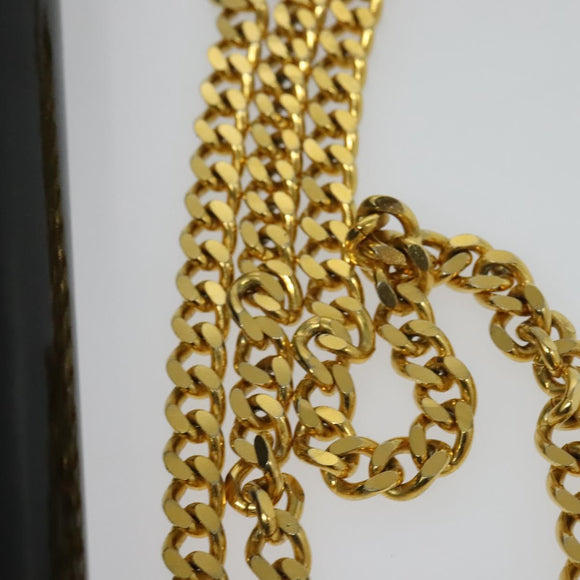 GUCCI Chain Shoulder Bag Patent leather Black Gold Auth BA2705