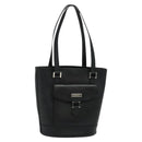 BURBERRY Tote Bag Leather Black Silver Auth BA2708-1