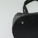 BURBERRY Tote Bag Leather Black Silver Auth BA2708-9