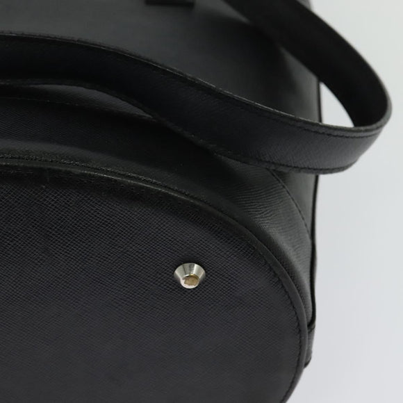 BURBERRY Tote Bag Leather Black Silver Auth BA2708