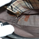 BURBERRY Tote Bag Leather Black Silver Auth BA2708-12