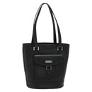 BURBERRY Tote Bag Leather Black Silver Auth BA2708-13