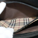 BURBERRY Tote Bag Leather Black Silver Auth BA2708-20