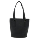 BURBERRY Tote Bag Leather Black Silver Auth BA2708-2