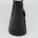 BURBERRY Tote Bag Leather Black Silver Auth BA2708-3