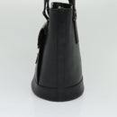 BURBERRY Tote Bag Leather Black Silver Auth BA2708-4