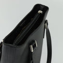 BURBERRY Tote Bag Leather Black Silver Auth BA2708-6
