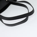 BURBERRY Tote Bag Leather Black Silver Auth BA2708-7