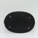 BURBERRY Tote Bag Leather Black Silver Auth BA2708-5