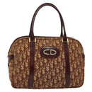 Christian Dior Trotter Canvas Hand Bag Red Gold Auth BA2709-1