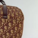 Christian Dior Trotter Canvas Hand Bag Red Gold Auth BA2709-14
