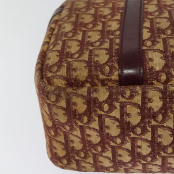 Christian Dior Trotter Canvas Hand Bag Red Gold Auth BA2709