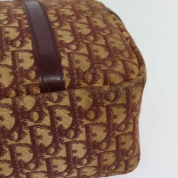 Christian Dior Trotter Canvas Hand Bag Red Gold Auth BA2709