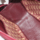 Christian Dior Trotter Canvas Hand Bag Red Gold Auth BA2709-18