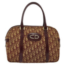 Christian Dior Trotter Canvas Hand Bag Red Gold Auth BA2709-13