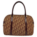 Christian Dior Trotter Canvas Hand Bag Red Gold Auth BA2709-2
