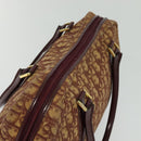 Christian Dior Trotter Canvas Hand Bag Red Gold Auth BA2709-6