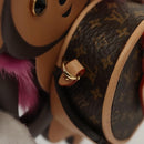 LOUIS VUITTON Monogram Body Chain Monkey Necklace Brown LV Auth BA270SAV-10