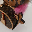 LOUIS VUITTON Monogram Body Chain Monkey Necklace Brown LV Auth BA270SAV-17