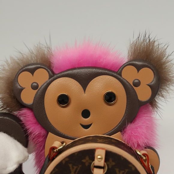 LOUIS VUITTON Monogram Body Chain Monkey Necklace Brown LV Auth BA270SAV