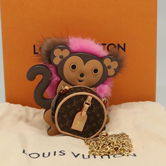 LOUIS VUITTON Monogram Body Chain Monkey Necklace Brown LV Auth BA270SAV