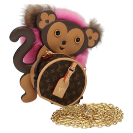 LOUIS VUITTON Monogram Body Chain Monkey Necklace Brown LV Auth BA270SAV