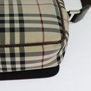 BURBERRY Nova Check Shoulder Bag Canvas Beige Silver Auth BA2710-13