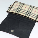 BURBERRY Nova Check Shoulder Bag Canvas Beige Silver Auth BA2710-15