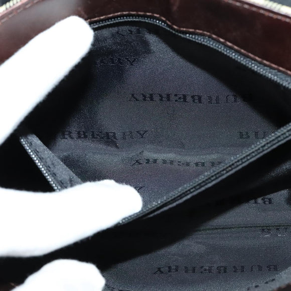 BURBERRY Nova Check Shoulder Bag Canvas Beige Silver Auth BA2710