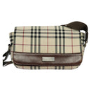 BURBERRY Nova Check Shoulder Bag Canvas Beige Silver Auth BA2710-2