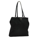 PRADA Tote Bag Nylon Black Silver Auth BA2711-1