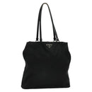 PRADA Tote Bag Nylon Black Silver Auth BA2711-13