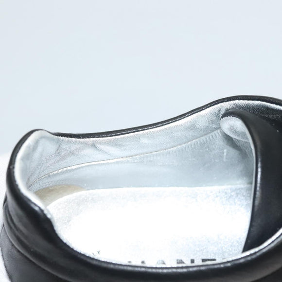 CHANEL Sneakers Lamb Skin 39 Black CC Auth BA2712
