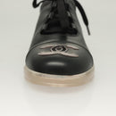 CHANEL Sneakers Lamb Skin 39 Black CC Auth BA2712-28