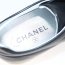 CHANEL Sneakers Lamb Skin 39 Black CC Auth BA2712-31