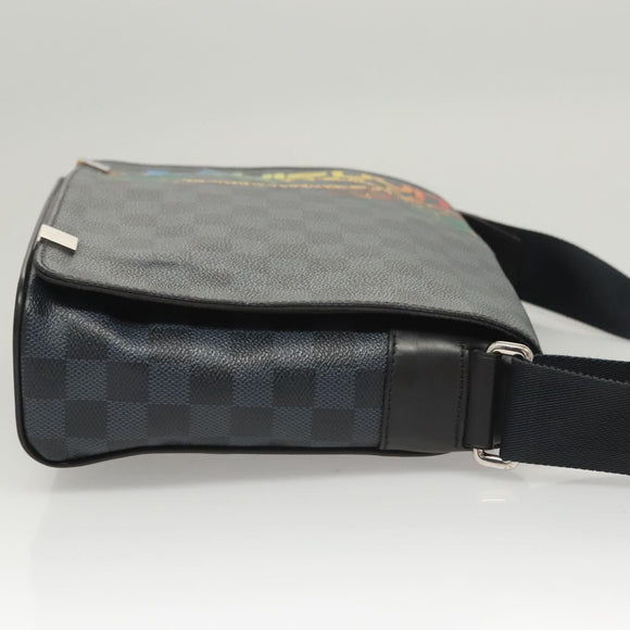 LOUIS VUITTON Damier Cobalt District PM NM Shoulder Bag N50005 LV Auth BA2720