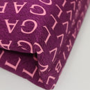 BVLGARI Logo mania Shoulder Bag Nylon Leather Purple Gold Auth BA2724-14