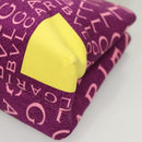 BVLGARI Logo mania Shoulder Bag Nylon Leather Purple Gold Auth BA2724-9