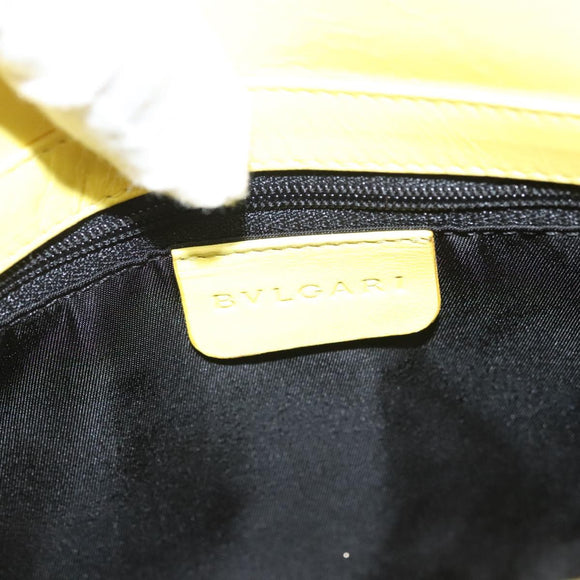 BVLGARI Logo mania Shoulder Bag Nylon Leather Purple Gold Auth BA2724