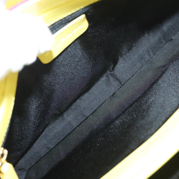 BVLGARI Logo mania Shoulder Bag Nylon Leather Purple Gold Auth BA2724