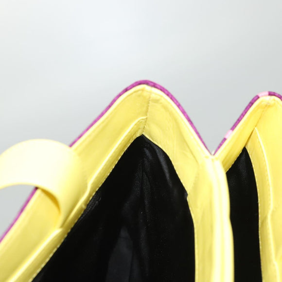 BVLGARI Logo mania Shoulder Bag Nylon Leather Purple Gold Auth BA2724