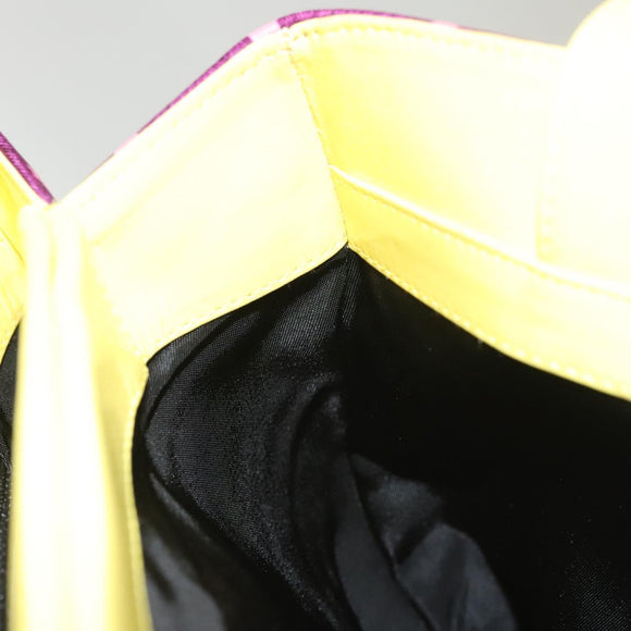 BVLGARI Logo mania Shoulder Bag Nylon Leather Purple Gold Auth BA2724