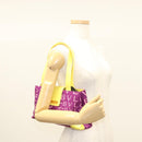 BVLGARI Logo mania Shoulder Bag Nylon Leather Purple Gold Auth BA2724-26