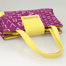 BVLGARI Logo mania Shoulder Bag Nylon Leather Purple Gold Auth BA2724-6