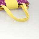 BVLGARI Logo mania Shoulder Bag Nylon Leather Purple Gold Auth BA2724-7