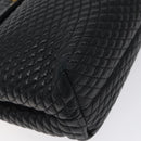 BALLY Quilted Hand Bag Leather Black Gold Auth BA2725-14
