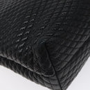 BALLY Quilted Hand Bag Leather Black Gold Auth BA2725-16