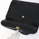 BALLY Quilted Hand Bag Leather Black Gold Auth BA2725-10